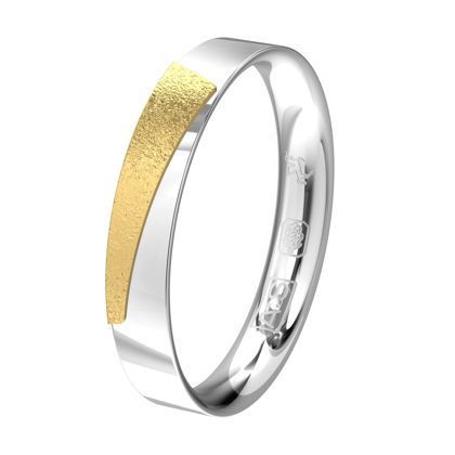 Wil je iets bijzonders? Dan is deze ring echt iets voor jou! De Argentium ring is strak en glanzend. Er bovenop prijkt een prachtig stukje ijsgematteerd geelgoud.