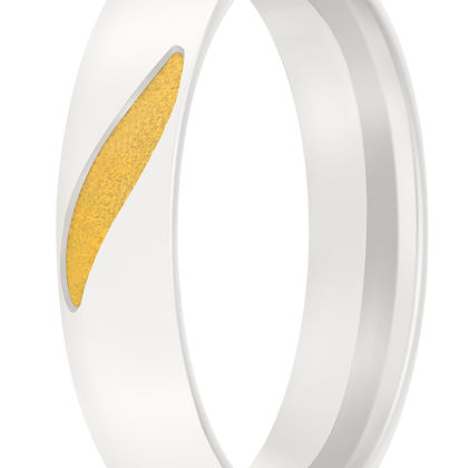 Een prachtige ring waarbij koele tinten witgoud worden gecombineerd met een warme vergulde tint geelgoud.