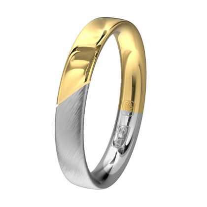 in deze geel- en witgouden vind je gematteerde witgoud en glanzend geelgoud