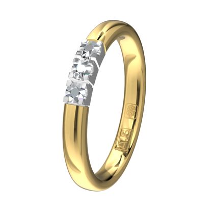 Glinsterende Memoirering 11133. Laat jij jouw unieke geelgouden Memoirering met witte zetting meegroeien met al die mooie momenten in je leven?