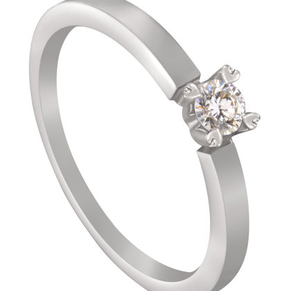 Als je heel goed kijkt zie je dat onze goudsmeden de vier pootjes rond de diamant in de vorm van een hartje hebben gemaakt! Deze uitvoering is door onze diamantzetters voorzien van een briljant van 0,03 ct.
